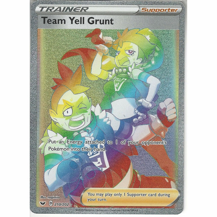 Team Yell Grunt 210/202 Secret Rare Pokemon Card (Sword & Shield)