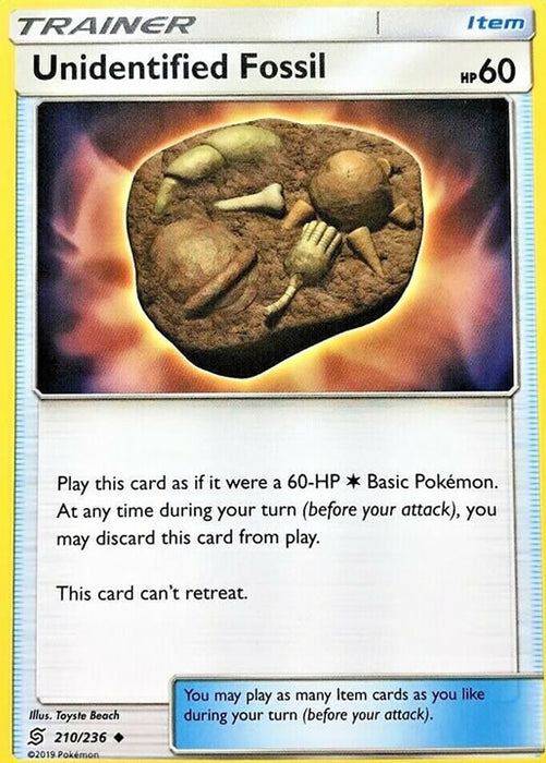 Unidentified Fossil 210/236 Trainer Card (Unified Minds)