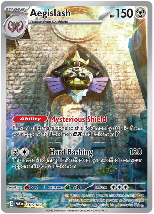 Aegislash 210/182 Illustration Rare Pokemon Card (SV04 Paradox Rift)