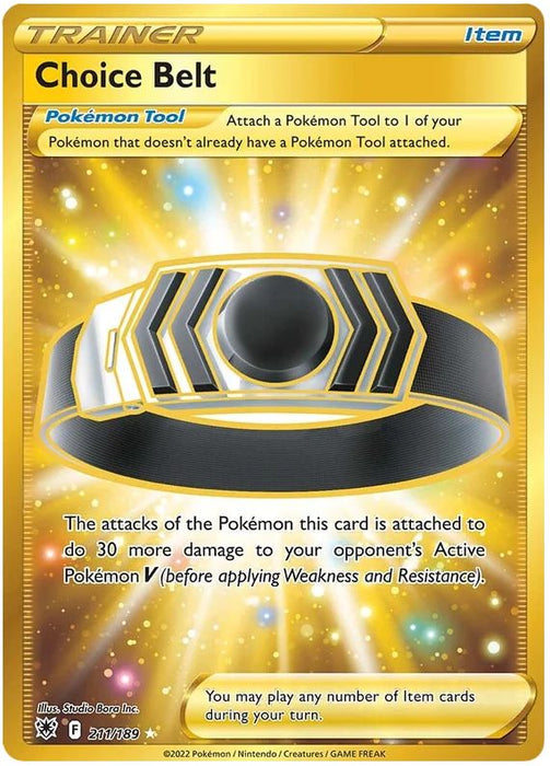 Choice Belt 211/189 Rare Secret Pokemon Card (SWSH Astral Radiance)