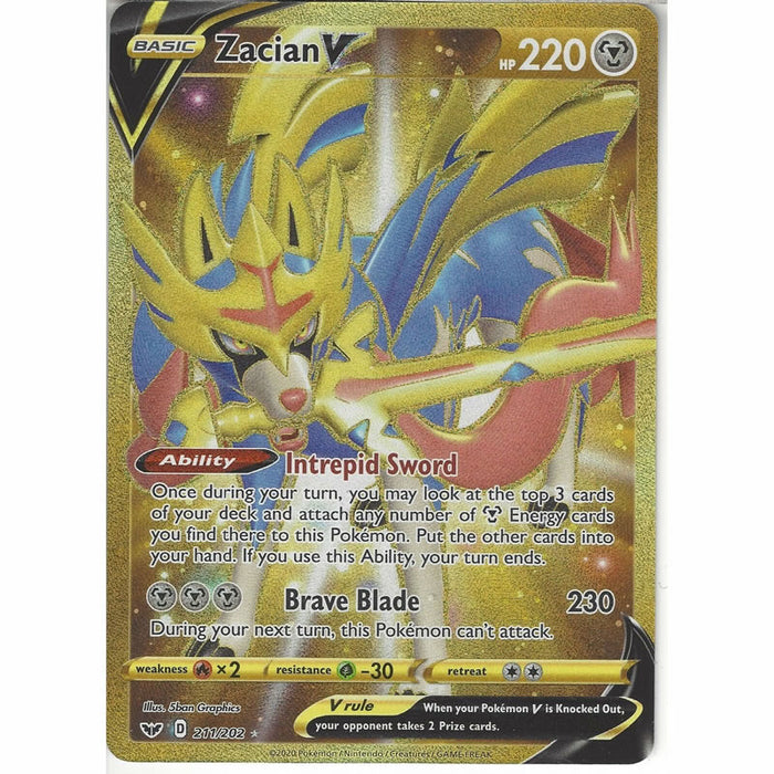 Zacian V 211/202 Secret Rare Pokemon Card (Sword & Shield)