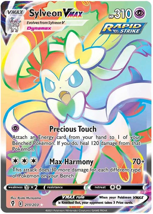 Sylveon VMAX 211/203 Secret Rare Pokemon Card (SWSH Evolving Skies)