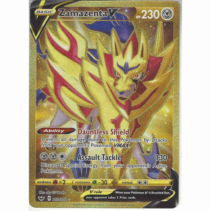 Zamazenta V 212/202 Secret Rare Pokemon Card (Sword & Shield)