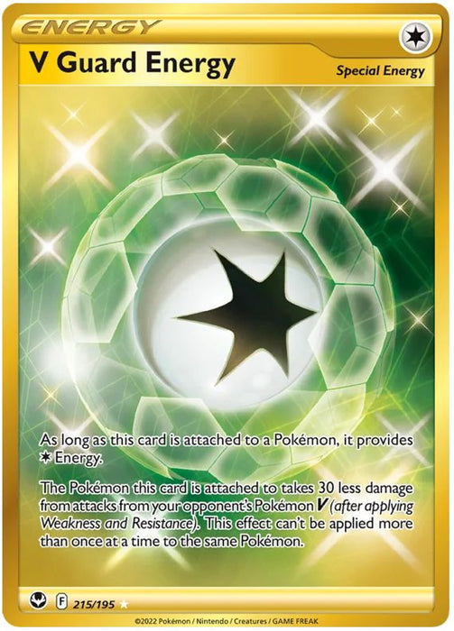V Guard Energy 215/195 Rare Secret Pokemon Card (SWSH Silver Tempest)