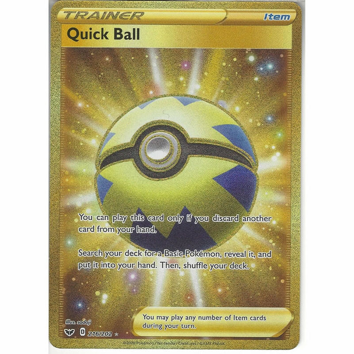 Quick Ball 216/202 Secret Rare Pokemon Card (Sword & Shield)