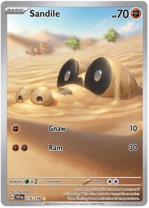 Sandile 216/198 Illustration Rare Pokemon Card (Scarlet & Violet Base)