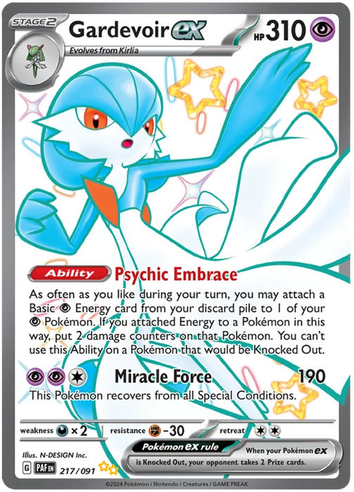 Gardevoir ex 217/091 Shiny Ultra Rare Pokemon Card (SV 4.5 Paldean Fates)