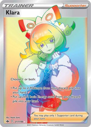 Klara 217/198 Secret Rare Pokemon Card (SWSH Chilling Reign)