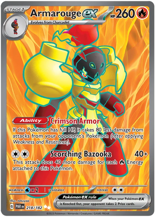 Armarouge ex 218/182 Ultra Rare Pokemon Card (SV04 Paradox Rift)