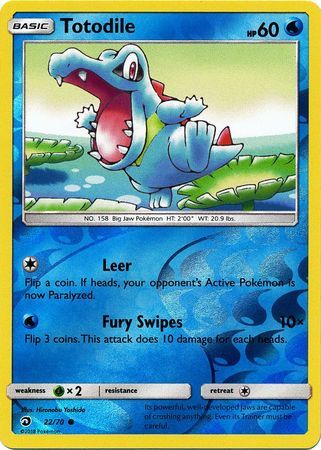 Totodile 22/70 Common Reverse Holo Pokemon Card (Dragon Majesty)