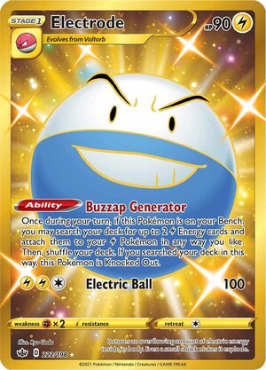 Electrode 222/198 Secret Rare Pokemon Card (SWSH Chilling Reign)