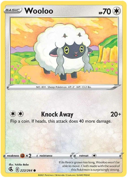 Wooloo 222/264 Common Pokemon Card (SWSH Fusion Strike)