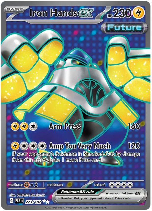 Iron Hands ex 223/182 Ultra Rare Pokemon Card (SV04 Paradox Rift)