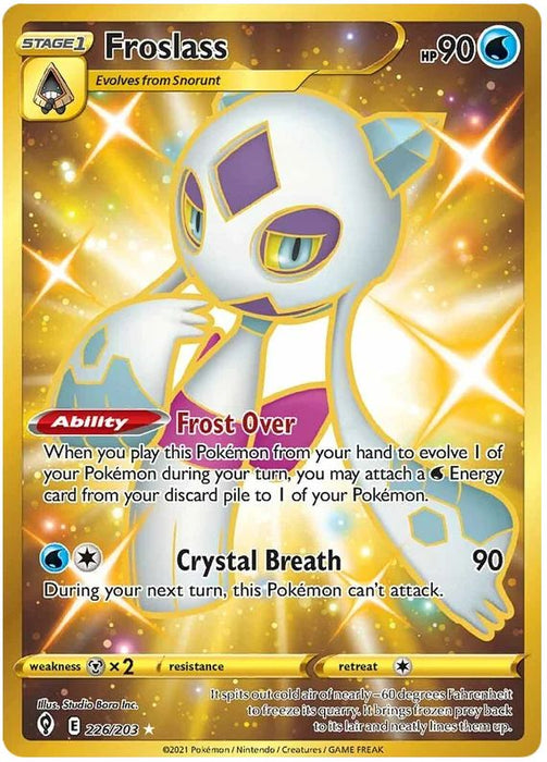 Froslass 226/203 Gold Secret Rare Pokemon Card (SWSH Evolving Skies)