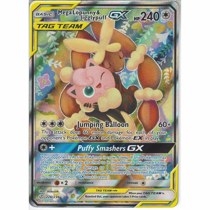 Mega Lopunny & Jigglypuff GX Tag Team 226/236 Pokemon Card (SM Cosmic Eclipse)