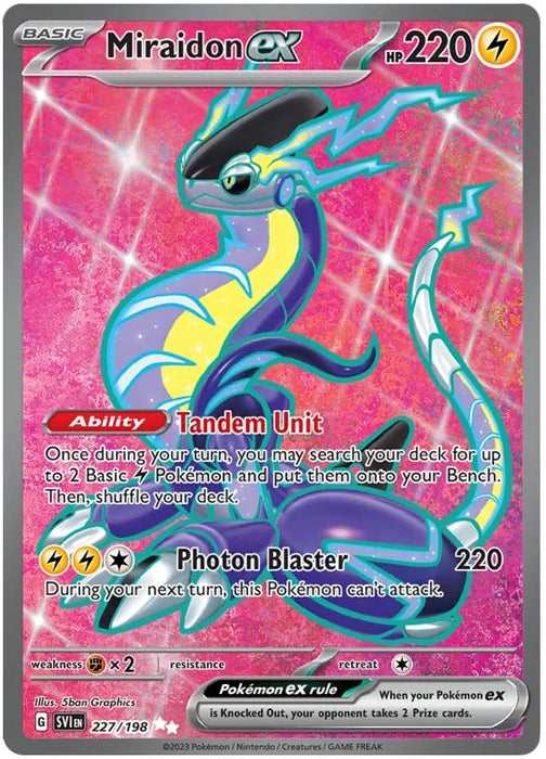 Miraidon ex 227/198 Ultra Rare Double Pokemon Card (Scarlet & Violet Base)