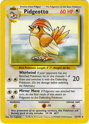 Pidgeotto 22/102 Rare Pokemon Card (Base Set)