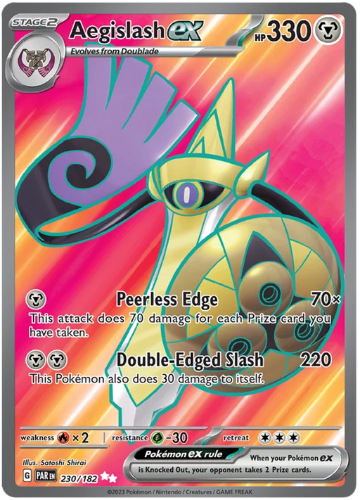 Aegislash ex 230/182 Ultra Rare Pokemon Card (SV04 Paradox Rift)