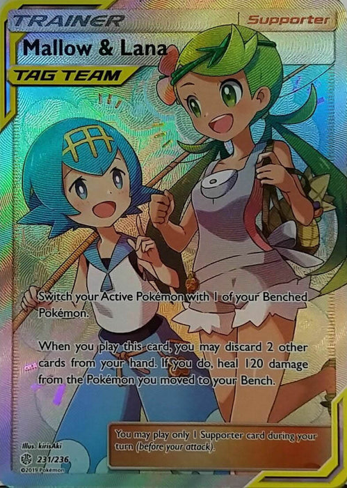 Mallow & Lana 231/236 Full Art Supporter Card (Pokemon SM Cosmic Eclipse)