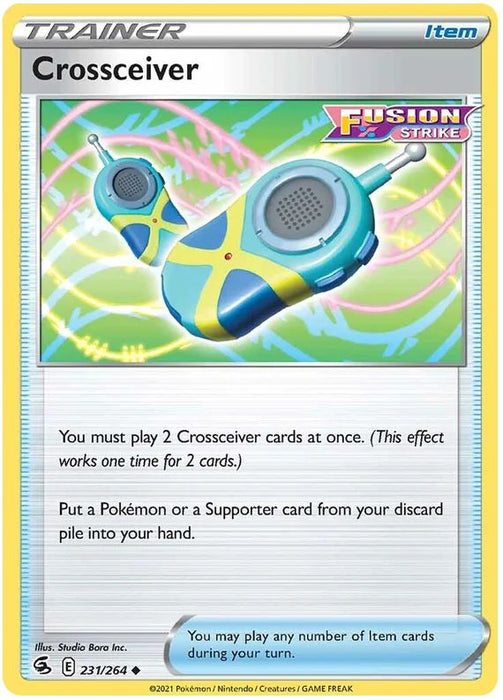 Crossceiver 231/264 Uncommon Reverse Holo Pokemon Card (SWSH Fusion Strike)