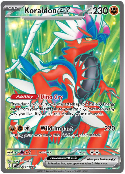 Koraidon ex 231/198 Ultra Rare Double Pokemon Card (Scarlet & Violet Base)