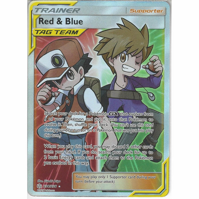 Red & Blue 234/236 Full Art Supporter Card (Cosmic Eclipse)