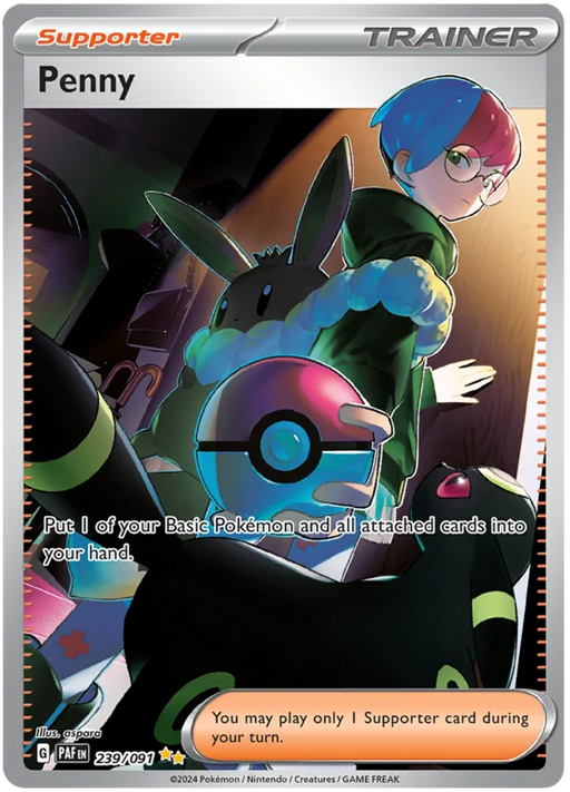 Penny 239/091 Special Illustration Rare Pokemon Card (SV 4.5 Paldean Fates)