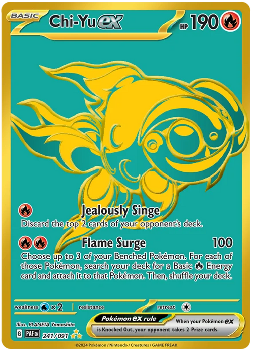 Chi-Yu ex 241/091 Hyper Rare Pokemon Card (SV 4.5 Paldean Fates)