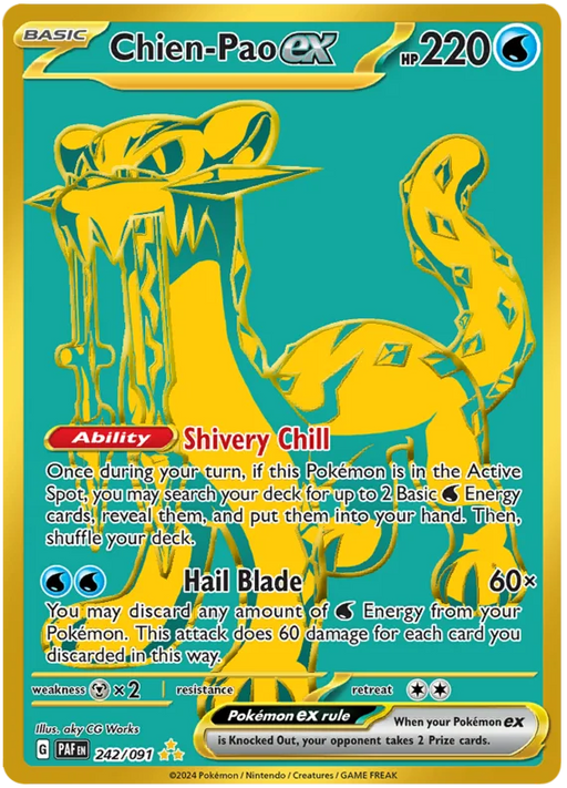 Chien-Pao ex 242/091 Hyper Rare Pokemon Card (SV 4.5 Paldean Fates)