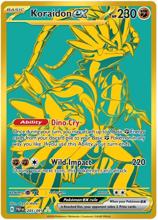 Koraidon ex 245/091 Hyper Rare Pokemon Card (SV 4.5 Paldean Fates)