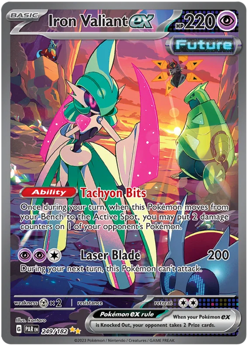 Iron Valiant ex 249/182 Special Illustration Rare Pokemon Card (SV04 Paradox Rift)