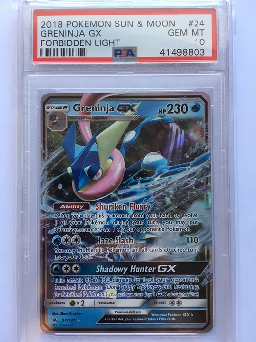 Greninja GX 24/131 Regular Art PSA 10 Graded Pokemon Card (Forbidden L Titan Cards Ltd Greninja GX 24/131 Regular Art PSA 10 Graded Pokemon Card (Forbidden L Titan Cards Ltd