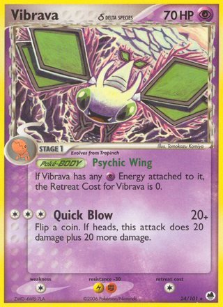 Vibrava d 24/101 Rare Pokemon Card (EX Dragon Frontier)