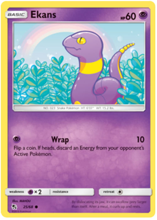 Ekans 25/68 Common Pokemon Card (Hidden Fates)