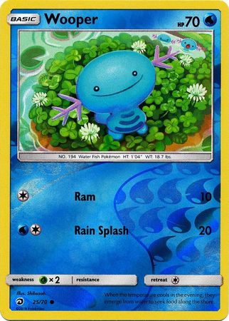 Wooper 25/70 Common Reverse Holo Pokemon Card (Dragon Majesty)