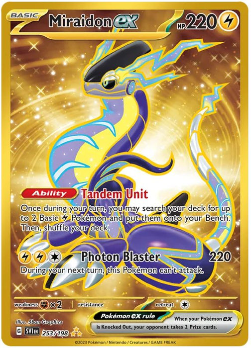 Miraidon ex 253/198 Hyper Rare Pokemon Card (Scarlet & Violet Base)