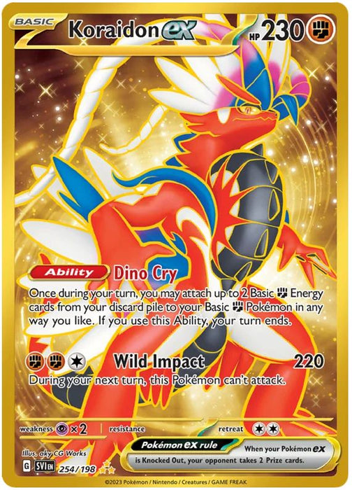 Koraidon ex 254/198 Hyper Rare Pokemon Card (Scarlet & Violet Base)