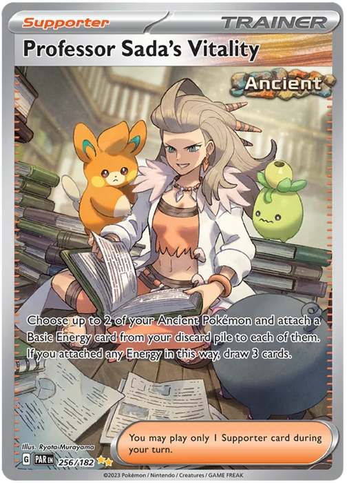 Professor Sada's Vitality 256/182 Special Illustration Rare Pokemon Card (SV04 Paradox Rift)