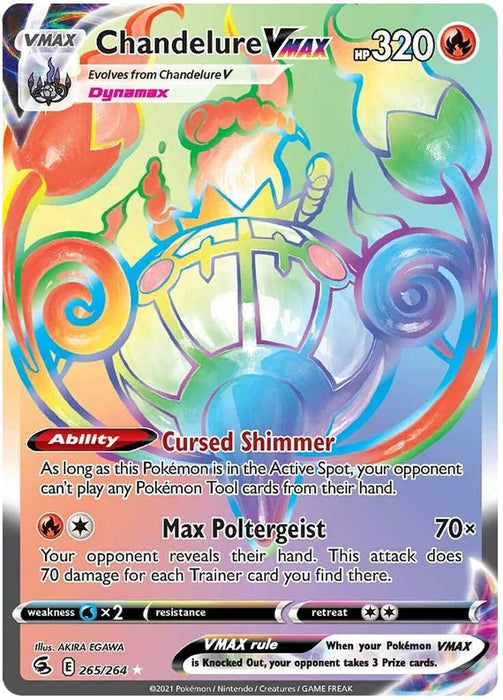 Chandelure VMAX 265/264 Rainbow Rare Pokemon Card (SWSH Fusion Strike)