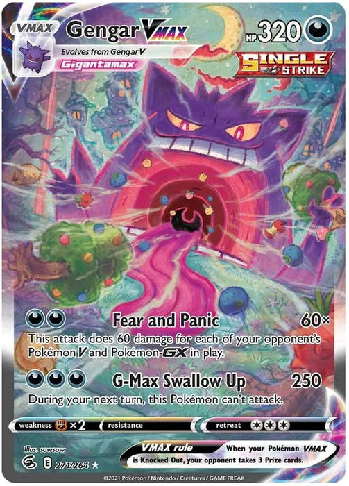 Gengar VMAX 271/264 Secret Rare Alt Art Pokemon Card (SWSH Fusion Strike)