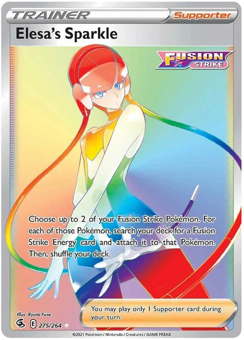 Elesa's Sparkle 275/264 Rainbow Rare Pokemon Card (SWSH Fusion Strike)