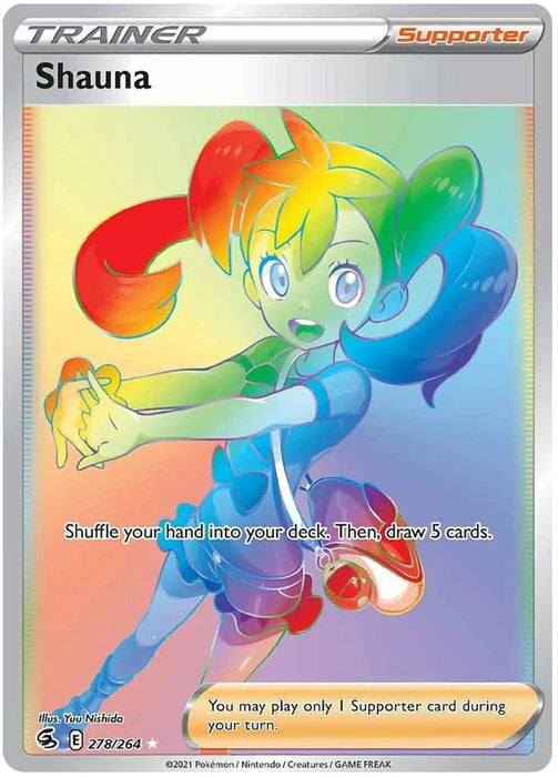 Shauna 278/264 Rainbow Rare Pokemon Card (SWSH Fusion Strike)