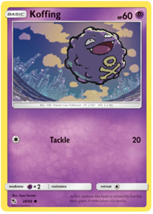 Koffing 28/68 Common Reverse Holo Pokemon Card (Hidden Fates)