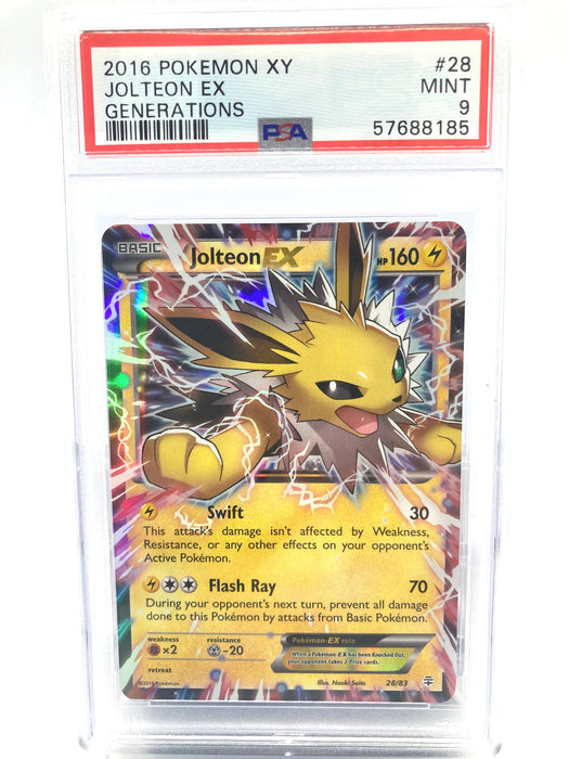 Jolteon EX 28/83 PSA 9 Graded Pokemon Card (Generations)