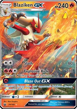Blaziken GX 28/168 Ultra Rare Pokemon Card (Celestial Storm)