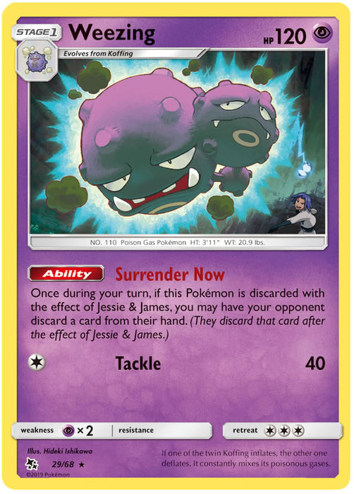 Weezing 29/68 Rare Pokemon Card (Hidden Fates)