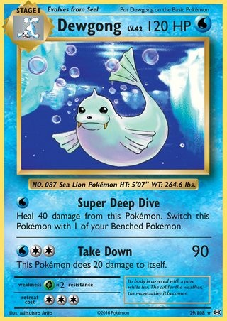 Dewgong 29/108 Rare Pokemon Card (XY Evolutions)