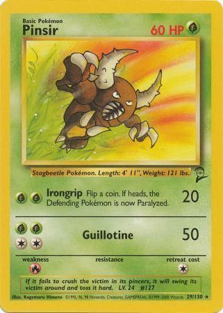 Pinsir 29/130 Rare Pokemon Card (Base Set 2)