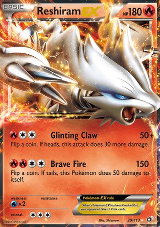 Reshiram EX 29/113 Rare Holo Pokemon Card (Legendary Treasures) — Titan  Cards Ltd