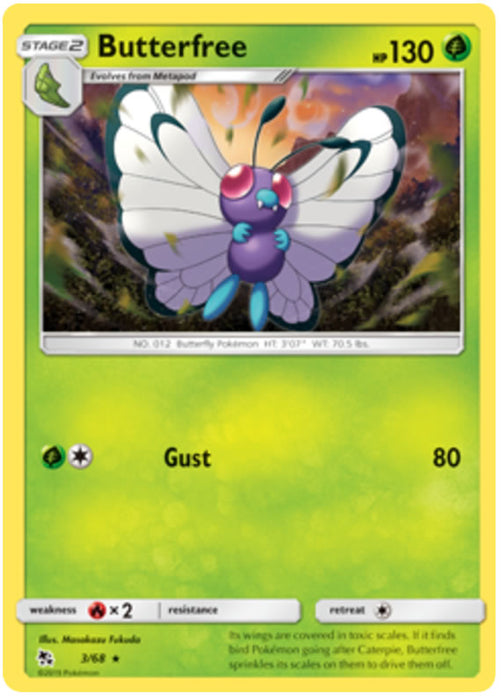 Butterfree 3/68 Rare Pokemon Card (Hidden Fates)